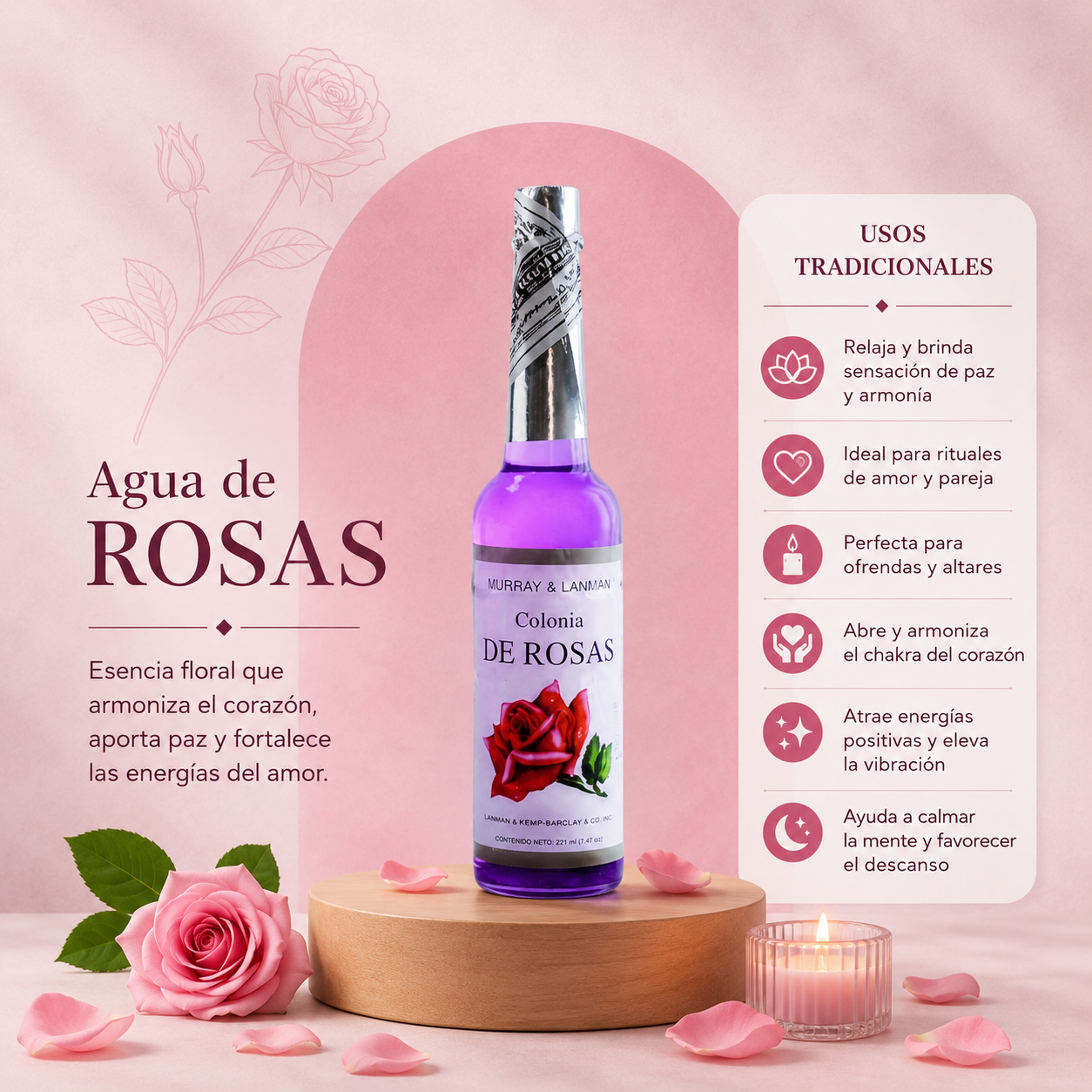 COLONIA DE ROSAS 221ml | Amor, Dulzura y Elevación Espiritual