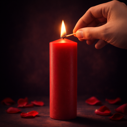 VELÓN ROJO 15x5.5cm | Vela Ritual Amor y Pasión