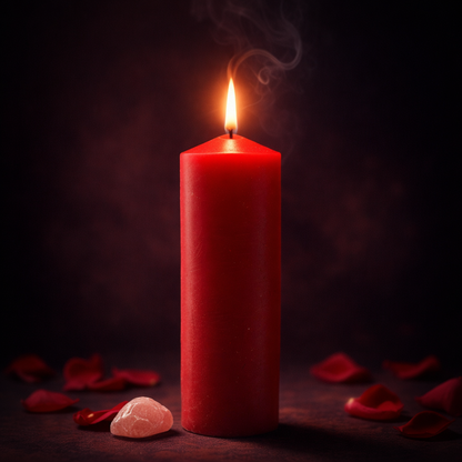 VELÓN ROJO 15x5.5cm | Vela Ritual Amor y Pasión