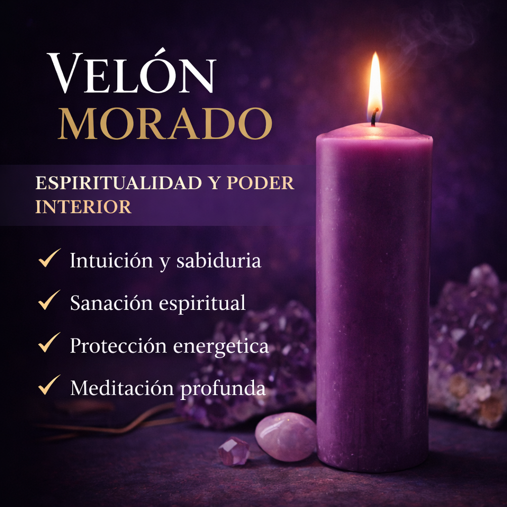 VELÓN MORADO 15x5.5cm | Vela Ritual Espiritualidad