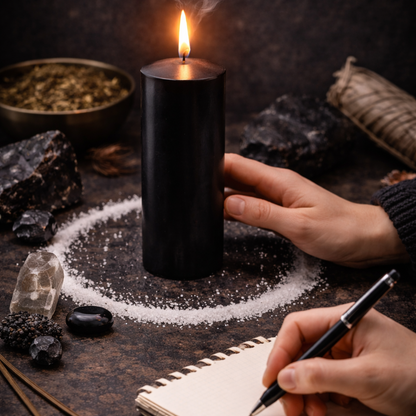 VELÓN NEGRO 15x5.5cm | Vela Ritual Protección