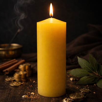 VELÓN AMARILLO 15x5.5cm | Vela Ritual Negocios y Dinero