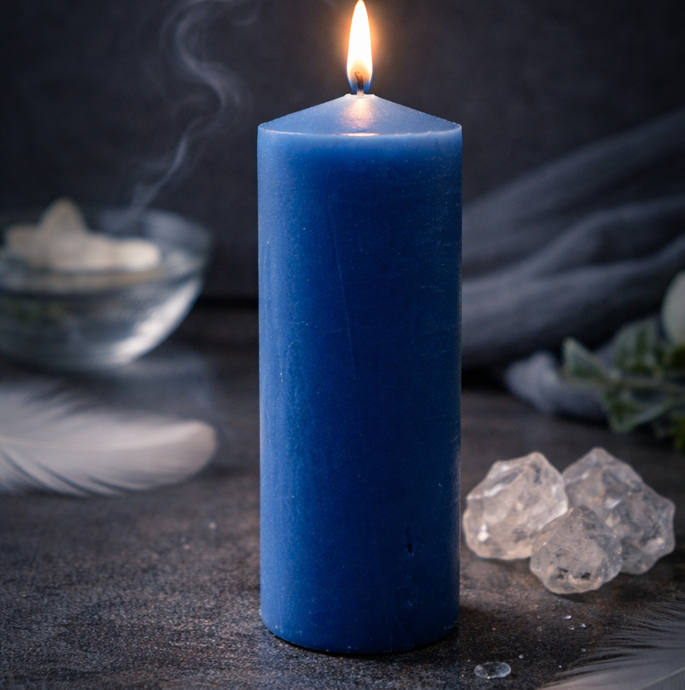 VELÓN AZUL 15x5.5cm | Vela Ritual Armonía y Serenidad